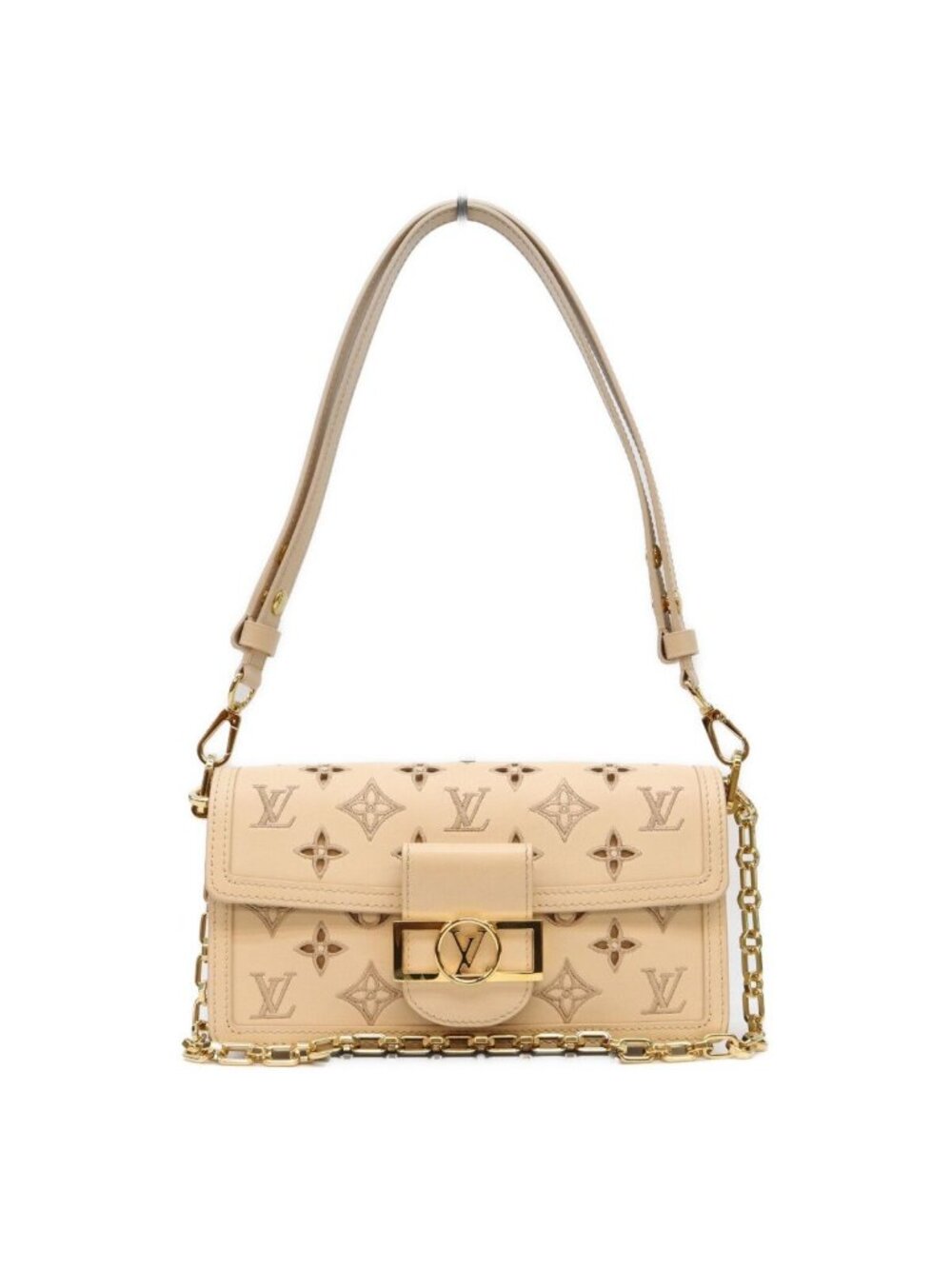 Louis Vuitton Monogram Lambskin Calfskin Ivory Dauphine East West Shoulder Bag